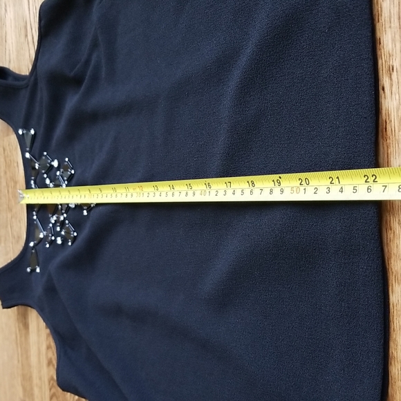 (L) Dex Beaded Blingy Tank Top Blouse Bejeweled Sparkly Evening - Picture 3 of 7